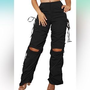 Cut Out Straight Leg Pants